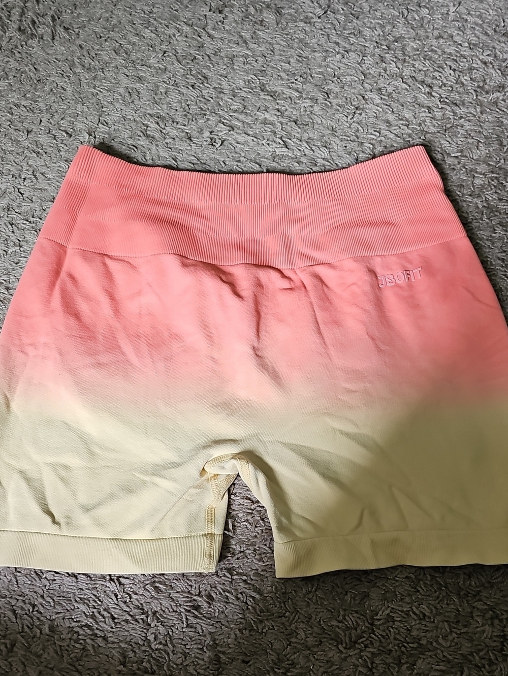 Seamless Ombre Bike Shorts in Pink and Cream -
